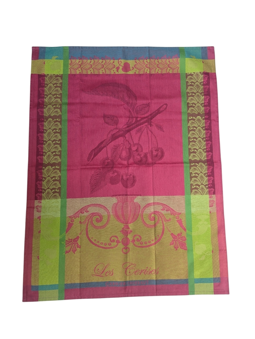 Garnier-Thiebaut Les Cerises Pattern French Jacquard Kitchen Towel